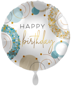 Folienballon  Golden Blue Happy Birthday