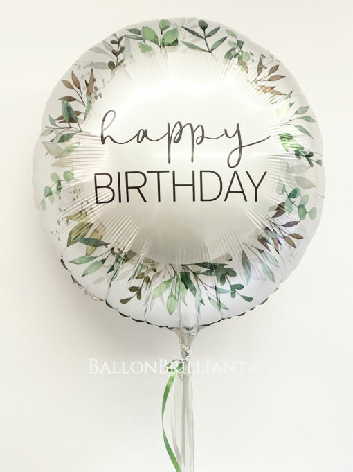 Folienballon "Happy Birthday Zarter Eukalyptus"