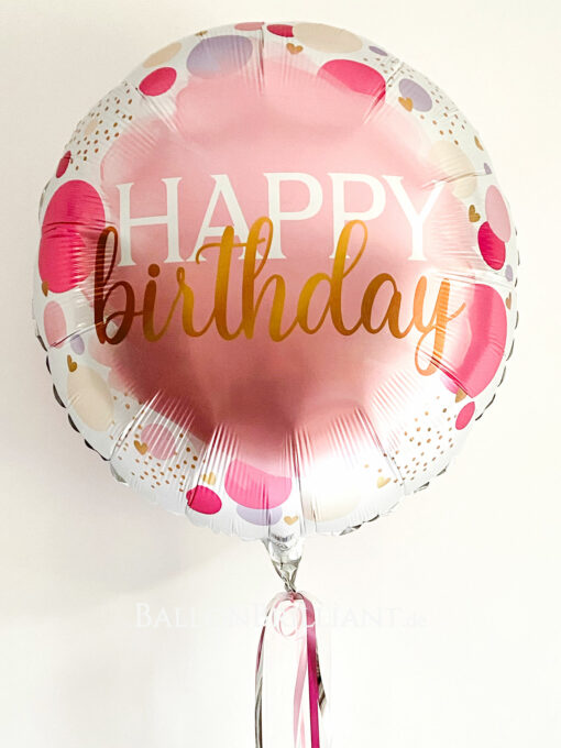 Folienballon XL "Happy Birthday Pinky Splash"