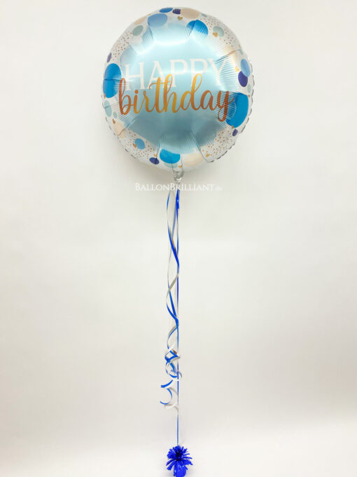 Folienballon XL "Happy Birthday Blue Splash" – Bild 2