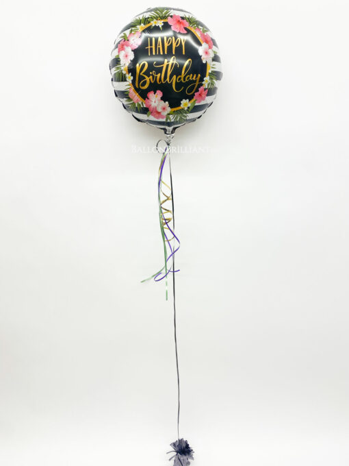 Folienballon "Happy Birthday Elegant Flowers" – Bild 2