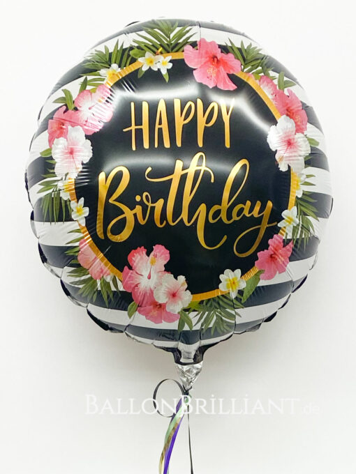 Folienballon "Happy Birthday Elegant Flowers"