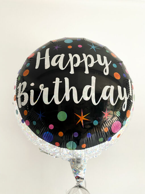 Folienballon "Happy Birthday Black Confetti"