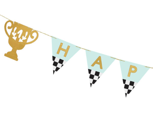 Banner Pokal Happy Birthday "Car Racing Collection"