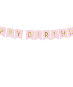 Banner hellrosa Happy Birthday "Kätzchen Deluxe"