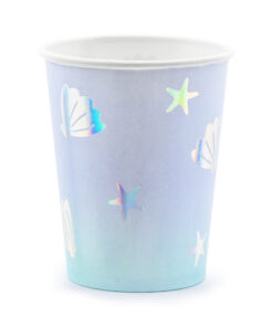 Pappbecher Sterne und Muscheln "Mermaid Glitzer Collection"