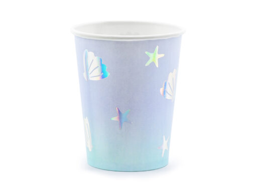 Pappbecher Sterne und Muscheln "Mermaid Glitzer Collection"