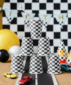 Pappbecher Zielflagge "Car Racing Collection"