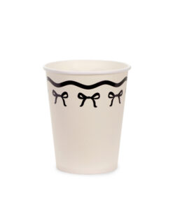 Pappbecher bedruckt mit Schleifen "Black and White Collection"