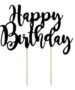 Cake Topper Happy Birthday schwarz "Black and White Collection"