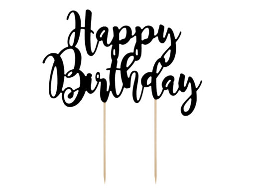Cake Topper Happy Birthday schwarz "Black and White Collection"