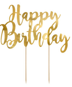 Cake Topper Happy Birthday goldf. "Kätzchen Deluxe Collection"
