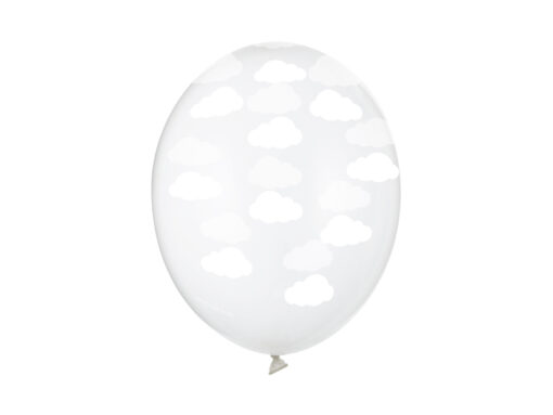 Latexballone klar mit weißen Wolken "Flugzeug Collection"