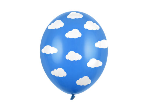 Latexballone blau mit weißen Wolken "Flugzeug Collection"
