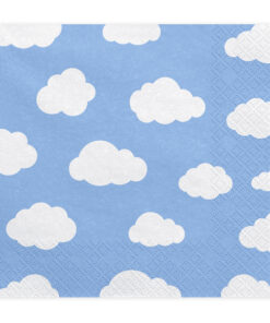 Papierservietten hellblau mit Wolken "Flugzeug Collection"