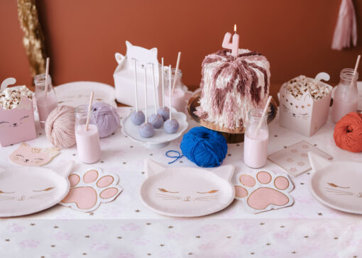 Papierservietten weiß mit Katzenpfoten-Druck "Kätzchen Deluxe Collection" – Bild 2