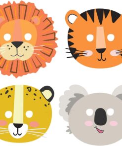 Pappmasken Dschungeltiere (Safari/Dschungel Collection)