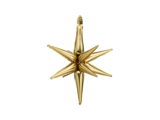 Folienballon 3D Stern für Luftfüllung, ca. 50 cm, goldfarben