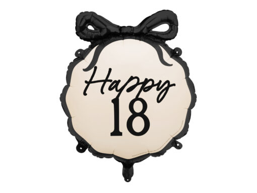Folienballon Happy 18 (Black and White Collection)