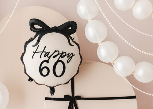 Folienballon Happy 60 (Black and White Collection) – Bild 2