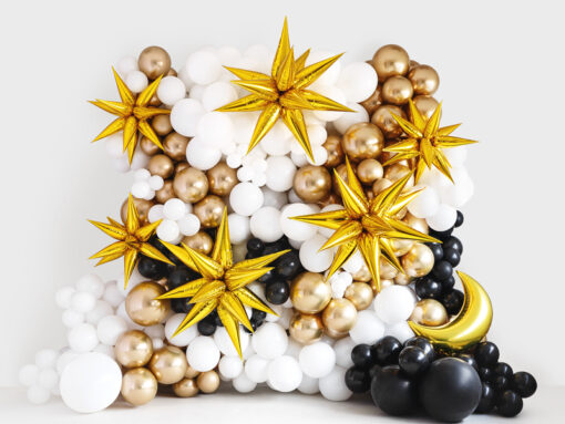 Folienballon 3D Stern goldfarben (Black and White Collection) – Bild 2