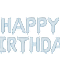 Folienballonbuchstaben Happy Birthday, hellblau