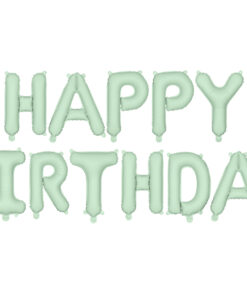 Folienballonbuchstaben Happy Birthday, lindgrün