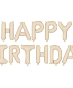 Folienballonbuchstaben Happy Birthday, beige