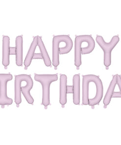 Folienballonbuchstaben Happy Birthday, flieder