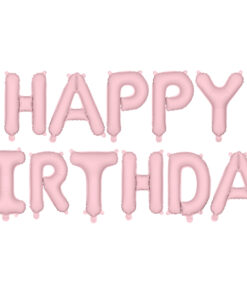 Folienballonbuchstaben Happy Birthday, rosa