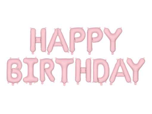 Folienballonbuchstaben Happy Birthday, rosa