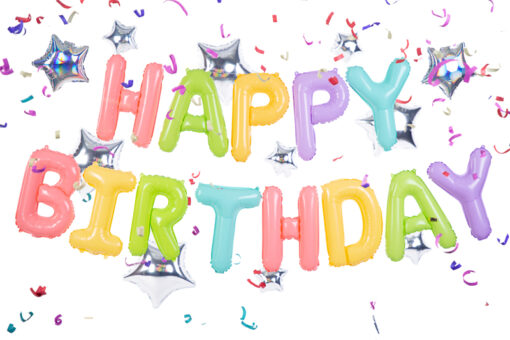 Folienballonbuchstaben Happy Birthday mit Sterne – Bild 2