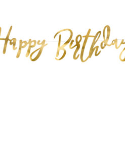 Banner Happy Birthday goldfarben (Flamingo Collection)