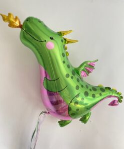 Folienballon Drache grün/rosa
