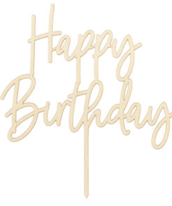 Caketopper Happy Birthday aus Holz (Kleine Waldfreunde Collection)