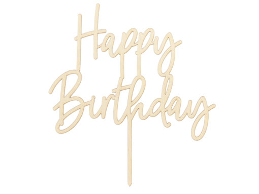 Caketopper Happy Birthday aus Holz (Kleine Waldfreunde Collection)