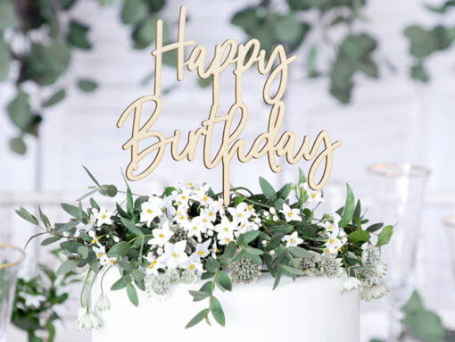 Caketopper Happy Birthday aus Holz (Kleine Waldfreunde Collection) – Bild 2