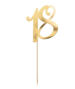 Caketopper 18 in goldfarben, 20,5 cm (Regenbogenland Collection)