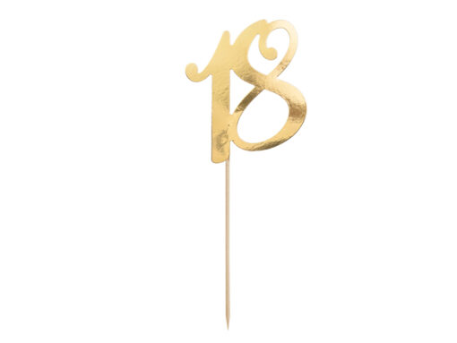 Caketopper 18 in goldfarben, 20,5 cm (Regenbogenland Collection)