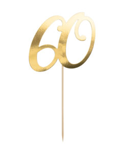 Caketopper 60 in goldfarben, 29,5cm (Regenbogenland Collection)
