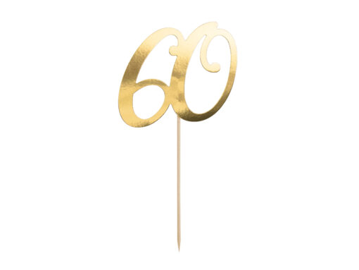 Caketopper 60 in goldfarben, 29,5cm (Regenbogenland Collection)
