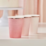 Pappbecher rosa mit rosegold Rand (Kleine Pferdewelt Collection)