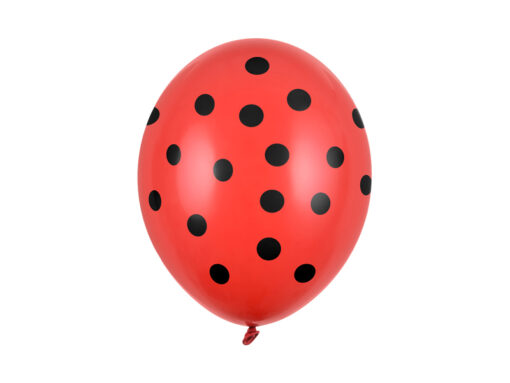 Latexballone, rot mit schwarzen Punkten