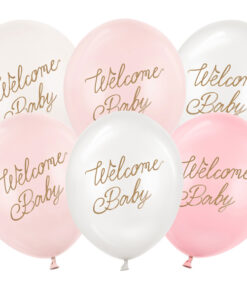 Latexballone Welcome Baby rosa