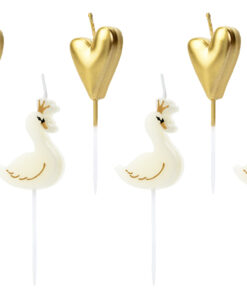 Kuchenkerzen "Schwan u. Herzen" (Prinzessin Collection)