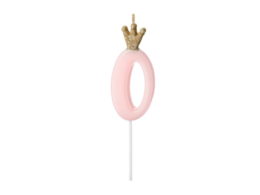 Geburtstagskerze mit Krönchen rosa (Prinzessin Collection)