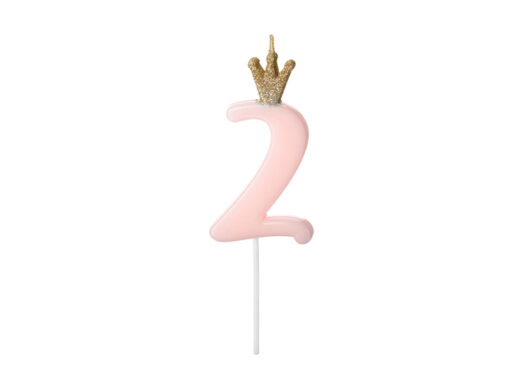 Geburtstagskerze mit Krönchen rosa (Prinzessin Collection)