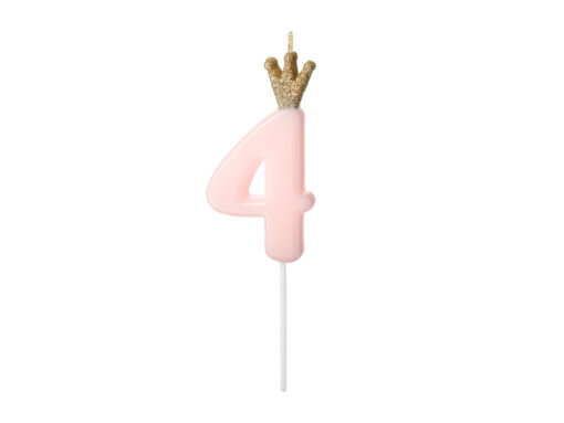 Geburtstagskerze mit Krönchen rosa (Prinzessin Collection)