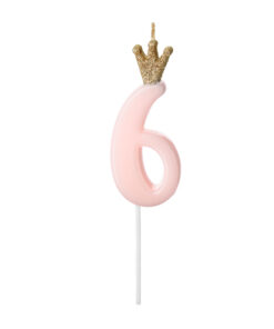 Geburtstagskerze mit Krönchen rosa (Prinzessin Collection)