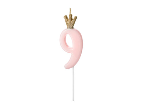 Geburtstagskerze mit Krönchen rosa (Prinzessin Collection)